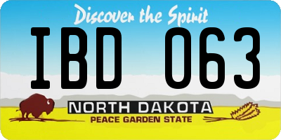 ND license plate IBD063
