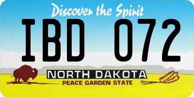 ND license plate IBD072