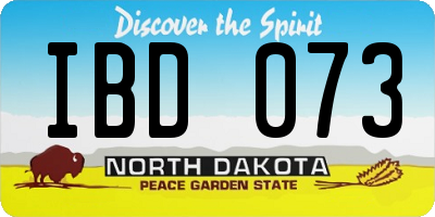 ND license plate IBD073