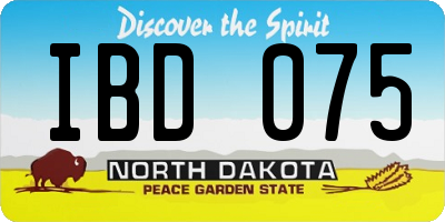 ND license plate IBD075