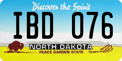 ND license plate IBD076