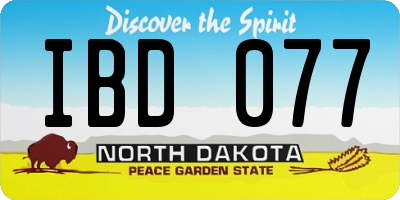 ND license plate IBD077
