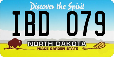 ND license plate IBD079