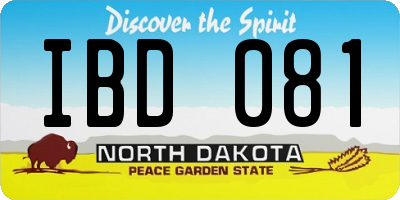 ND license plate IBD081
