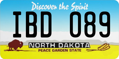 ND license plate IBD089