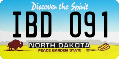 ND license plate IBD091