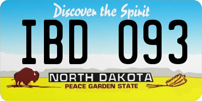 ND license plate IBD093