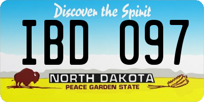 ND license plate IBD097