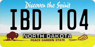 ND license plate IBD104