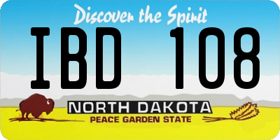 ND license plate IBD108