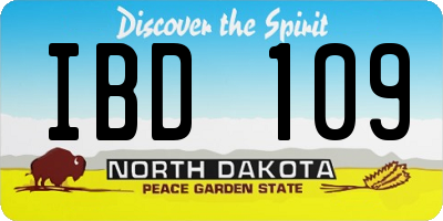 ND license plate IBD109