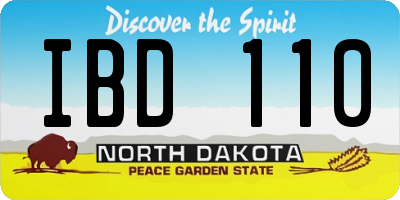 ND license plate IBD110