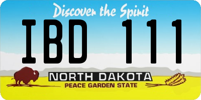ND license plate IBD111