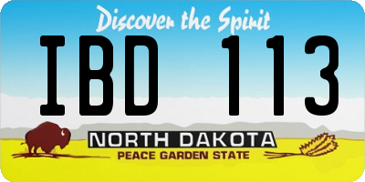 ND license plate IBD113
