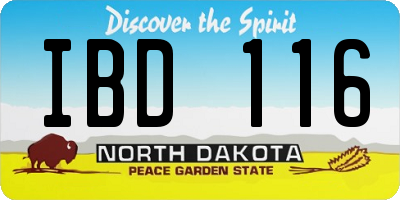 ND license plate IBD116