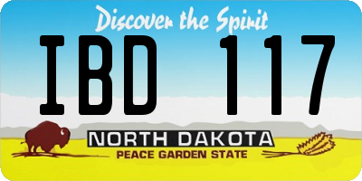 ND license plate IBD117