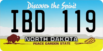 ND license plate IBD119