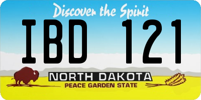 ND license plate IBD121