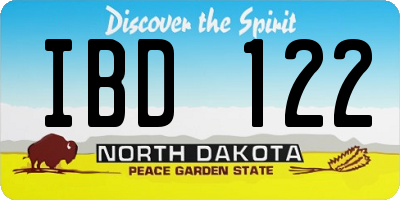 ND license plate IBD122