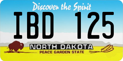 ND license plate IBD125