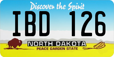 ND license plate IBD126