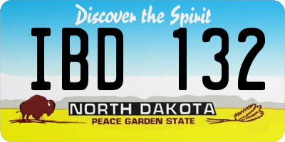 ND license plate IBD132
