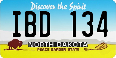 ND license plate IBD134