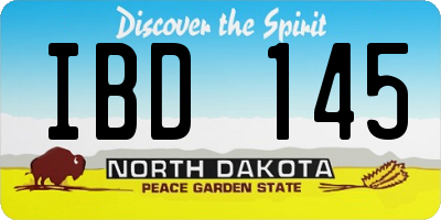 ND license plate IBD145
