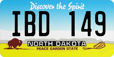 ND license plate IBD149