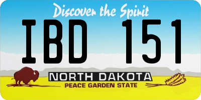 ND license plate IBD151