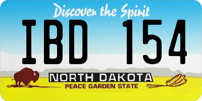 ND license plate IBD154