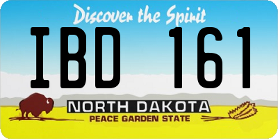 ND license plate IBD161