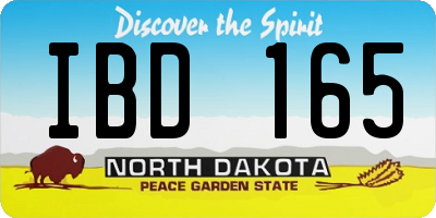 ND license plate IBD165