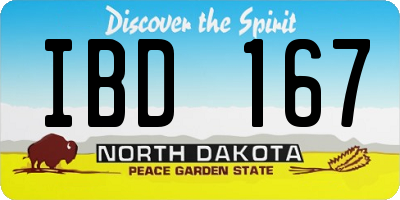 ND license plate IBD167