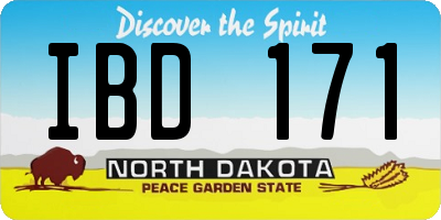 ND license plate IBD171