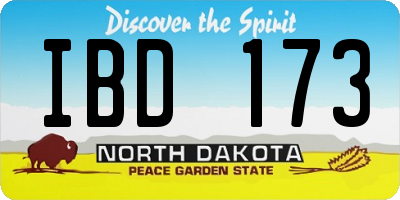 ND license plate IBD173