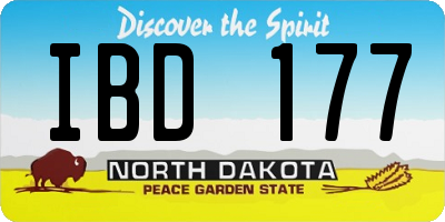 ND license plate IBD177