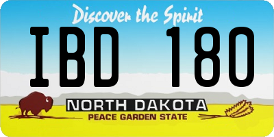 ND license plate IBD180