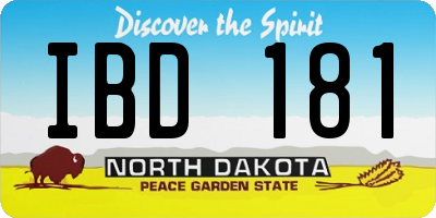 ND license plate IBD181