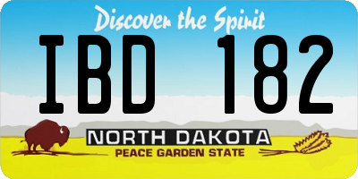 ND license plate IBD182