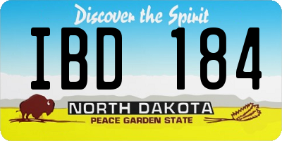ND license plate IBD184