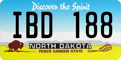 ND license plate IBD188