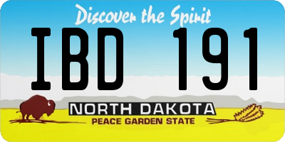 ND license plate IBD191
