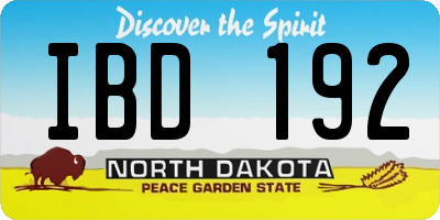 ND license plate IBD192