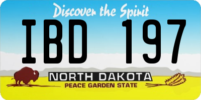 ND license plate IBD197
