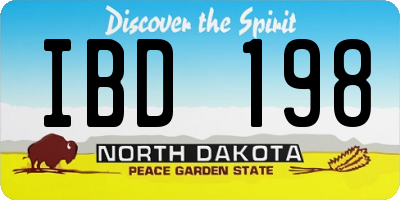 ND license plate IBD198