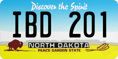 ND license plate IBD201