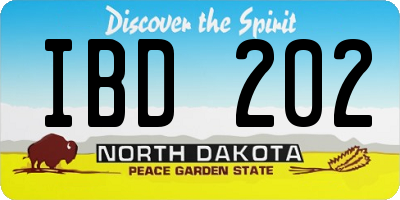 ND license plate IBD202
