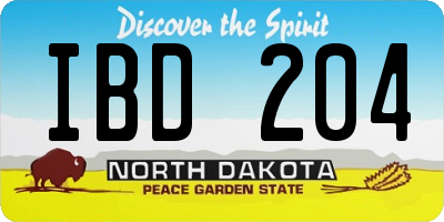 ND license plate IBD204