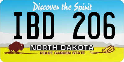 ND license plate IBD206